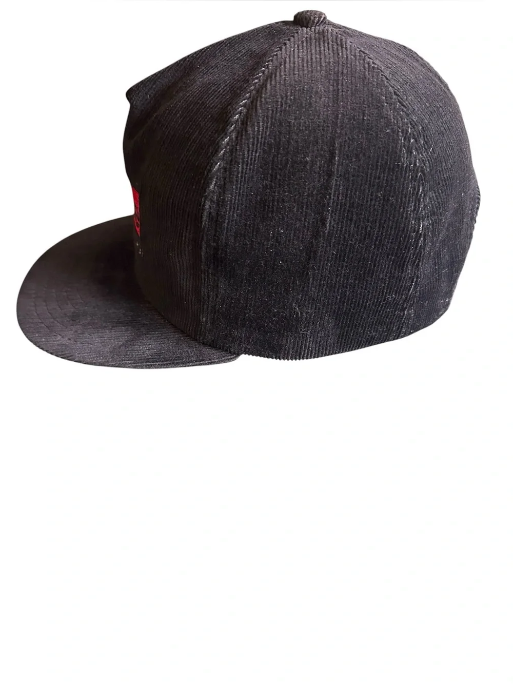 Vintage Corduroy Snapback Hat Black 'Gilbane Safety Team' Made In USA